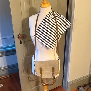 Henri Bendel Around Town Crossbody Tan Suede